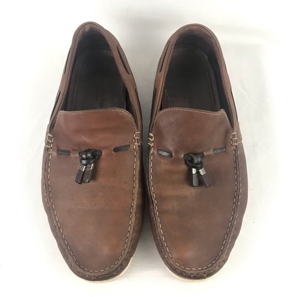 ERMENEGILDO ZEGNA Brown Leather Loafers Sz 11 - Picture 2 of 7